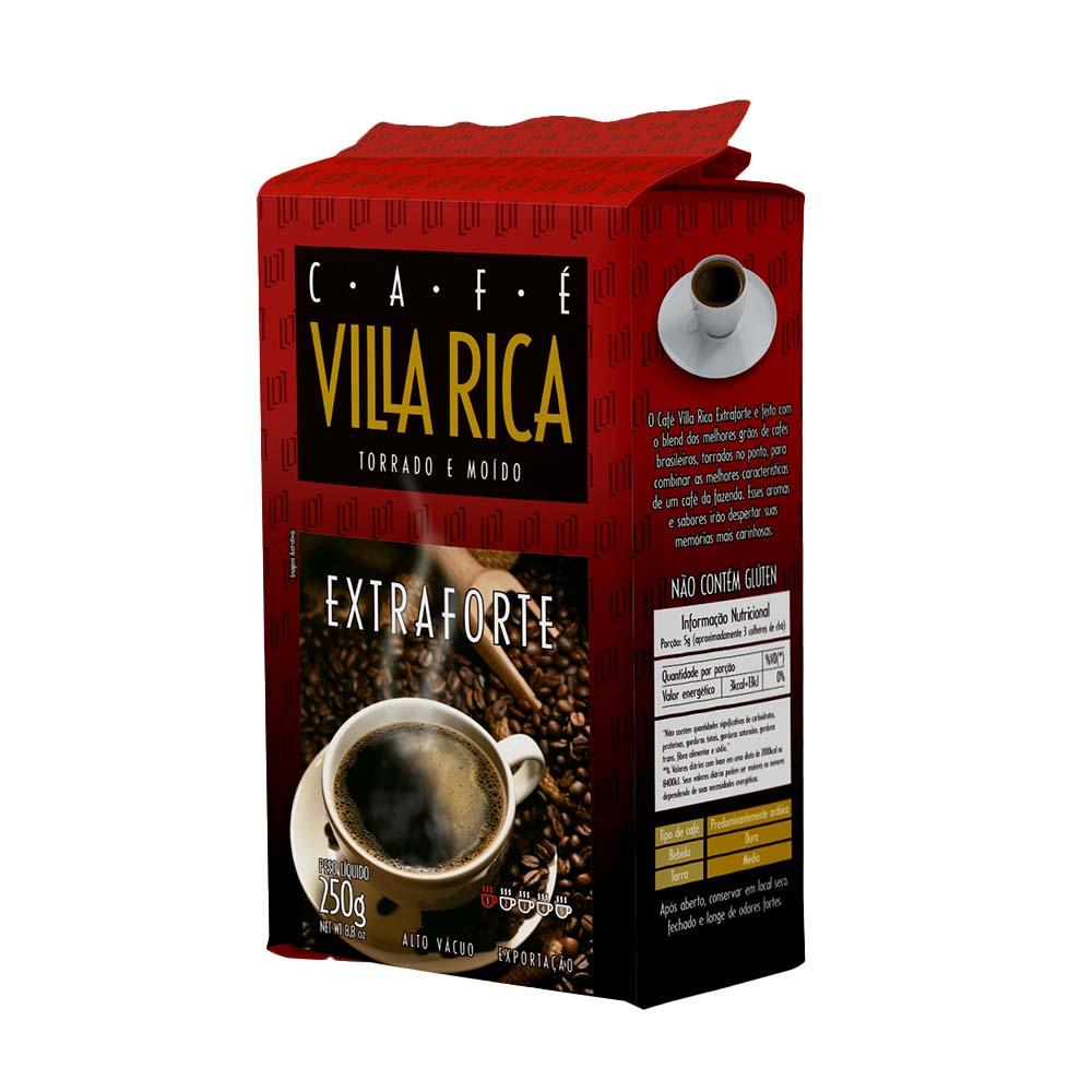 Café brasileño Villa Rica Extra Fuerte, 250 g (Caja de 20 unidades)